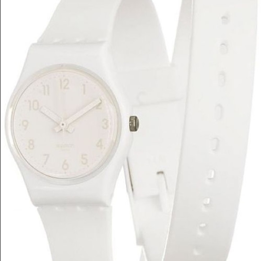 SWATCH Swiss watch, double wrap, white, vintage